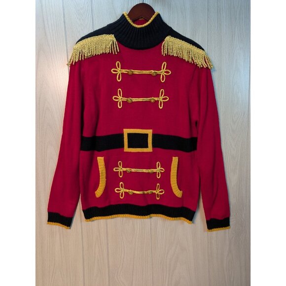33 Degrees Ugly Christmas Sweater M Mens Nutcracker Soldier Holiday Party Fun - Picture 1 of 7